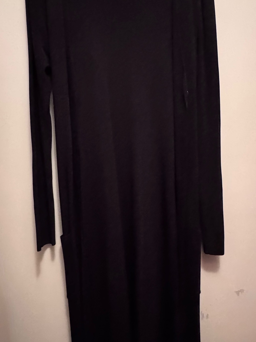 BCBGMaxAzria Black Long Sleeve Maxi Sweater Dress